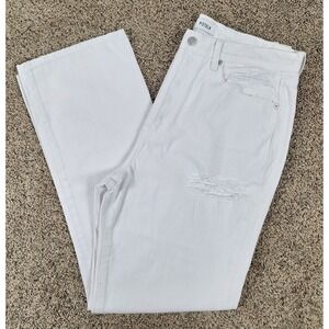 Pistola‎ Women's Destroyed High Rise Button Fly Jeans Size 31 White